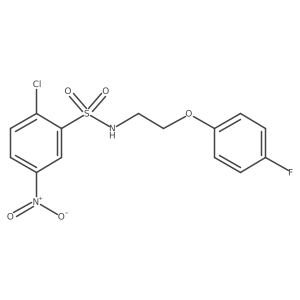 O=[N+]([O-])c1ccc(Cl)c(S(=O)(=O)NCCOc2ccc(F)cc2)c1结构式