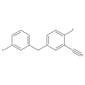 2-Fluoro-5-(3-fluorobenzyl)benzonitrile结构式