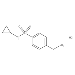 4-(aminomethyl)-N-cyclopropylbenzene-1-sulfonamide hydrochloride结构式