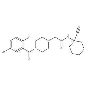 2-[4-(5-chloro-2-fluorobenzoyl)piperazin-1-yl]-N-(1-cyanocyclohexyl)acetamide Structure
