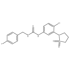 1-(4-Chloro-3-(1,1-dioxidoisothiazolidin-2-yl)phenyl)-3-(4-fluorobenzyl)urea Structure