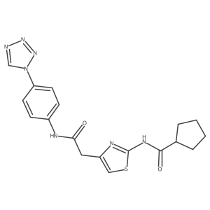 N-(4-(2-((4-(1H-tetrazol-1-yl)phenyl)amino)-2-oxoethyl)thiazol-2-yl)cyclopentanecarboxamide Structure