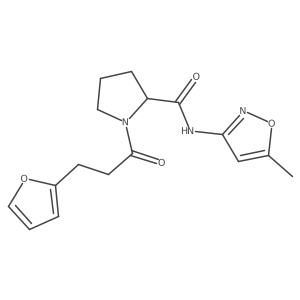 (2S)-1-[3-(2-Furanyl)-1-oxopropyl]-N-(5-methyl-3-isoxazolyl)-2-pyrrolidinecarboxamide结构式