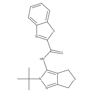 N-(2-(tert-butyl)-4,6-dihydro-2H-thieno[3,4-c]pyrazol-3-yl)benzo[d]thiazole-2-carboxamide结构式