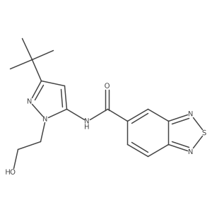 N-(3-(tert-butyl)-1-(2-hydroxyethyl)-1H-pyrazol-5-yl)benzo[c][1,2,5]thiadiazole-5-carboxamide结构式