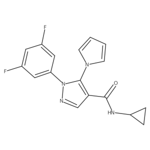 N-cyclopropyl-1-(3,5-difluorophenyl)-5-(1H-pyrrol-1-yl)-1H-pyrazole-4-carboxamide结构式