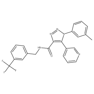 5-(pyridin-3-yl)-1-(m-tolyl)-N-(3-(trifluoromethyl)benzyl)-1H-1,2,3-triazole-4-carboxamide结构式