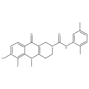 7-chloro-N-(2,5-dimethylphenyl)-6-fluoro-5-methyl-10-oxo-1H,2H,3H,4H,5H,10H-benzo[b]1,6-naphthyridine-2-carboxamide结构式