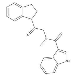 N-(2-(indolin-1-yl)-2-oxoethyl)-N-methyl-1H-indole-3-carboxamide结构式