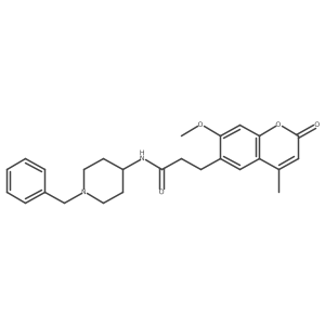 N-(1-benzylpiperidin-4-yl)-3-(7-methoxy-4-methyl-2-oxo-2H-chromen-6-yl)propanamide结构式