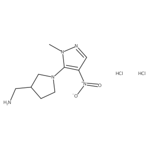 (R)-(1-(1-Methyl-4-nitro-1H-pyrazol-5-yl)pyrrolidin-3-yl)methanaminedihydrochloride结构式