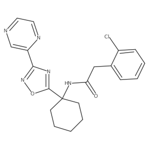 2-(2-chlorophenyl)-N-{1-[3-(pyrazin-2-yl)-1,2,4-oxadiazol-5-yl]cyclohexyl}acetamide结构式
