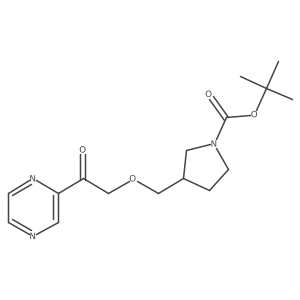 tert-Butyl 3-((2-oxo-2-(pyrazin-2-yl)ethoxy)methyl)pyrrolidine-1-carboxylate结构式