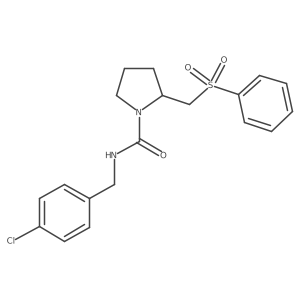 N-(4-chlorobenzyl)-2-((phenylsulfonyl)methyl)pyrrolidine-1-carboxamide结构式