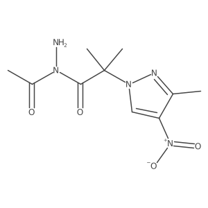 N-acetyl-2-methyl-2-(3-methyl-4-nitropyrazol-1-yl)propanehydrazide结构式