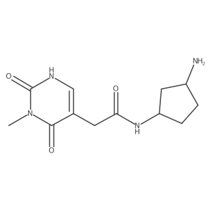 rel-N-((1R,3R)-3-Aminocyclopentyl)-2-(3-methyl-2,4-dioxo-1,2,3,4-tetrahydropyrimidin-5-yl)acetamide Structure