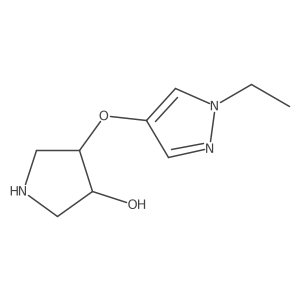 4-[(1-Ethyl-1H-pyrazol-4-yl)oxy]pyrrolidin-3-ol结构式