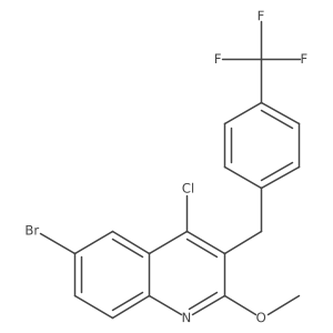 6-Bromo-4-chloro-2-methoxy-3-(4-(trifluoromethyl)benzyl)quinoline结构式