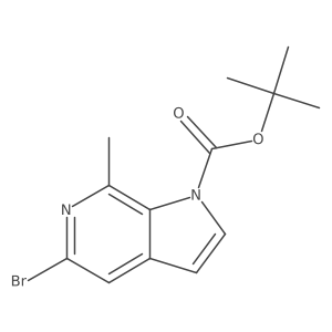 1,1-Dimethylethyl 5-bromo-7-methyl-1H-pyrrolo[2,3-c]pyridine-1-carboxylate结构式