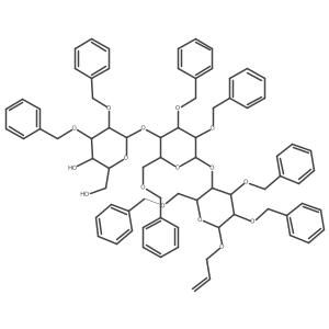 2-Propenyl O-2,3-Bis-O-(phenylmethyl)-alpha-D-glucopyranosyl-(1-->4)-O-2,3,6-tris-O-(phenylmethyl)-alpha-D-glucopyranosyl-(1-->4)-2,3,6-tris-O-(phenylmethyl)-beta-D-glucopyranoside Structure