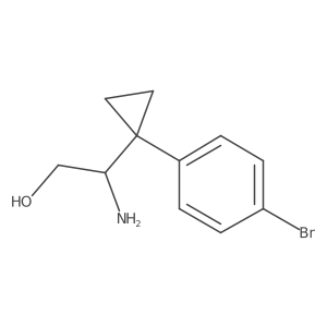 2-Amino-2-[1-(4-bromophenyl)cyclopropyl]ethan-1-ol结构式