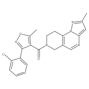 (3-(2-chlorophenyl)-5-methylisoxazol-4-yl)(2-methyl-8,9-dihydropyrazolo[1,5-a]pyrido[3,4-e]pyrimidin-7(6H)-yl)methanone结构式