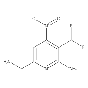 6-(Aminomethyl)-3-(difluoromethyl)-4-nitropyridin-2-amine Structure