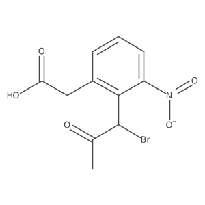 2-(1-Bromo-2-oxopropyl)-3-nitrophenylacetic acid Structure