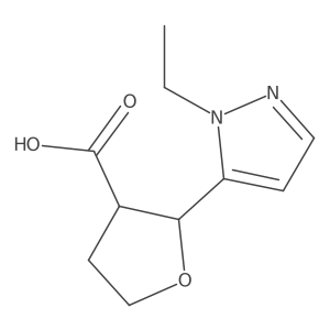 2-(1-ethyl-1H-pyrazol-5-yl)oxolane-3-carboxylic acid Structure