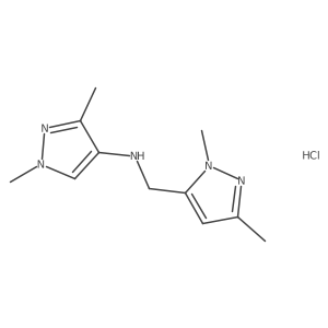 N-[(2,5-dimethylpyrazol-3-yl)methyl]-1,3-dimethylpyrazol-4-amine;hydrochloride结构式