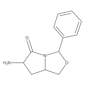 (3R,6S,7AS)-6-amino-3-phenyltetrahydro-3H,5H-pyrrolo[1,2-c]oxazol-5-one结构式