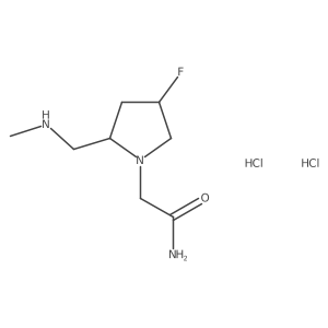 2-[(2S,4S)-4-Fluoro-2-[(methylamino)methyl]pyrrolidin-1-yl]acetamide dihydrochloride结构式