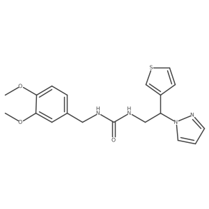 1-(2-(1H-pyrazol-1-yl)-2-(thiophen-3-yl)ethyl)-3-(3,4-dimethoxybenzyl)urea结构式