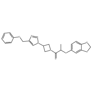 2-(benzo[d][1,3]dioxol-5-yloxy)-1-(3-(4-(phenoxymethyl)-1H-1,2,3-triazol-1-yl)azetidin-1-yl)propan-1-one Structure