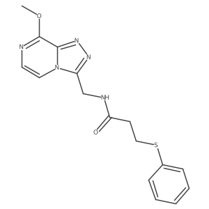 N-((8-methoxy-[1,2,4]triazolo[4,3-a]pyrazin-3-yl)methyl)-3-(phenylthio)propanamide结构式