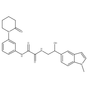 N1-(2-hydroxy-2-(1-methyl-1H-indol-5-yl)ethyl)-N2-(3-(2-oxopiperidin-1-yl)phenyl)oxalamide结构式