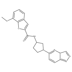 N-(1-([1,2,4]triazolo[4,3-b]pyridazin-6-yl)pyrrolidin-3-yl)-7-methoxybenzofuran-2-carboxamide结构式