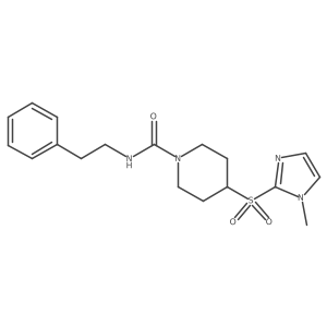 4-((1-methyl-1H-imidazol-2-yl)sulfonyl)-N-phenethylpiperidine-1-carboxamide Structure
