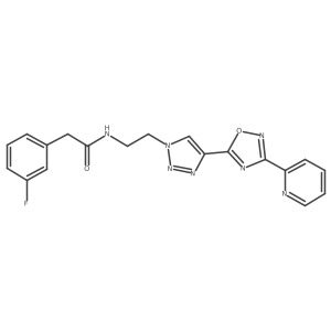 2-(3-fluorophenyl)-N-(2-(4-(3-(pyridin-2-yl)-1,2,4-oxadiazol-5-yl)-1H-1,2,3-triazol-1-yl)ethyl)acetamide结构式