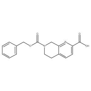7-[(Benzyloxy)carbonyl]-5,6,7,8-tetrahydro-1,7-naphthyridine-2-carboxylic acid结构式