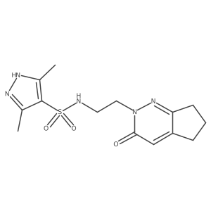 3,5-dimethyl-N-(2-(3-oxo-3,5,6,7-tetrahydro-2H-cyclopenta[c]pyridazin-2-yl)ethyl)-1H-pyrazole-4-sulfonamide结构式