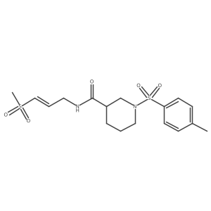 (E)-N-(3-(methylsulfonyl)allyl)-1-tosylpiperidine-3-carboxamide结构式