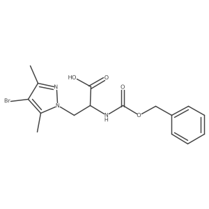 2-{[(benzyloxy)carbonyl]amino}-3-(4-bromo-3,5-dimethyl-1H-pyrazol-1-yl)propanoic acid结构式