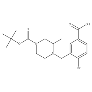 4-Bromo-3-({4-[(tert-butoxy)carbonyl]-2-methylpiperazin-1-yl}methyl)benzoic acid Structure