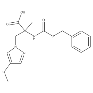 2-{[(benzyloxy)carbonyl]amino}-3-(4-methoxy-1H-pyrazol-1-yl)-2-methylpropanoic acid结构式