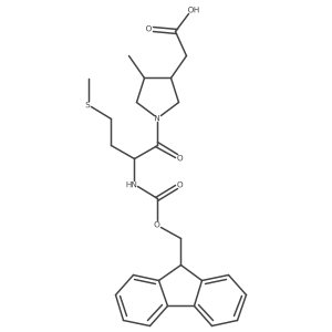 2-{1-[(2S)-2-({[(9H-fluoren-9-yl)methoxy]carbonyl}amino)-4-(methylsulfanyl)butanoyl]-4-methylpyrrolidin-3-yl}acetic acid Structure