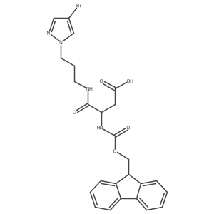 3-{[3-(4-bromo-1H-pyrazol-1-yl)propyl]carbamoyl}-3-({[(9H-fluoren-9-yl)methoxy]carbonyl}amino)propanoic acid Structure
