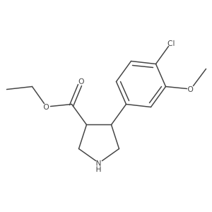 Ethyl 4-(4-chloro-3-methoxyphenyl)pyrrolidine-3-carboxylate结构式