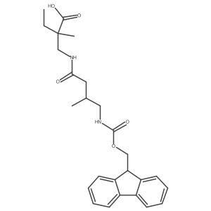 2-{[4-({[(9H-fluoren-9-yl)methoxy]carbonyl}amino)-3-methylbutanamido]methyl}-2-methylbutanoic acid Structure