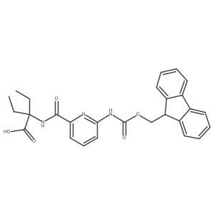 2-ethyl-2-{[6-({[(9H-fluoren-9-yl)methoxy]carbonyl}amino)pyridin-2-yl]formamido}butanoic acid Structure